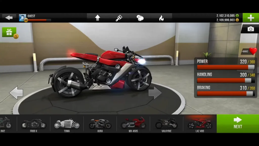 customize bikes in Traffic Rider Mod APK